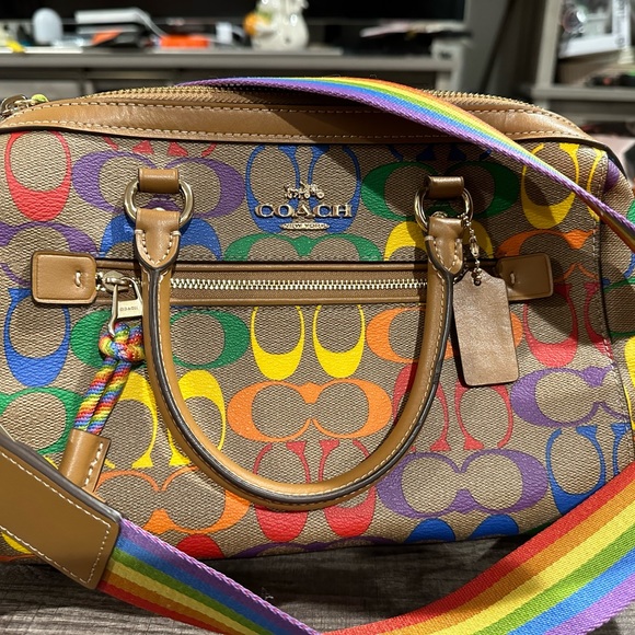Medium size rainbow pride edition coach purse - Picture 2 of 4